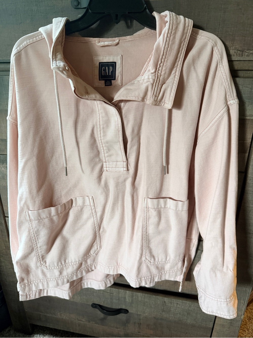 GAP Light Pink Utility Pullover Jacket with Hood